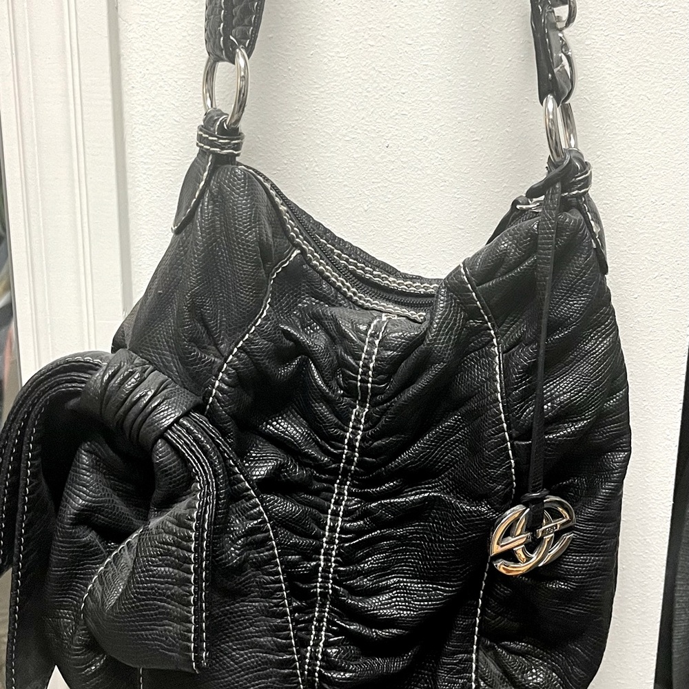 Mark Ecko soft black leather handbag